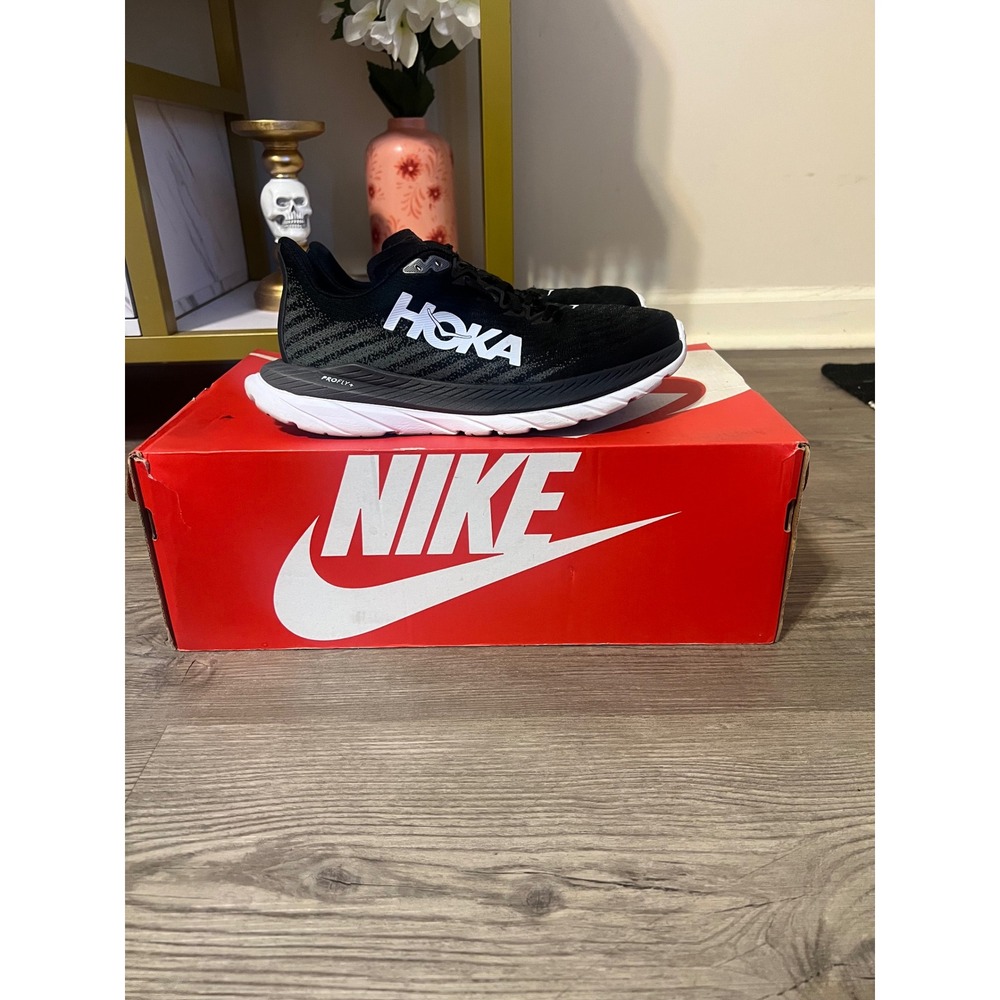 HOKA Women's Mach 5 Black Castlerock Size 7 1127894-BCSTL